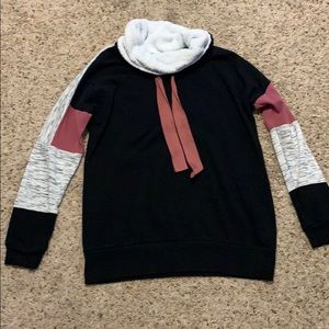 Black turtle neck hoodie